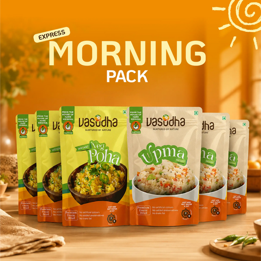 Express Morning Pack: 3 Upma + 3 Poha